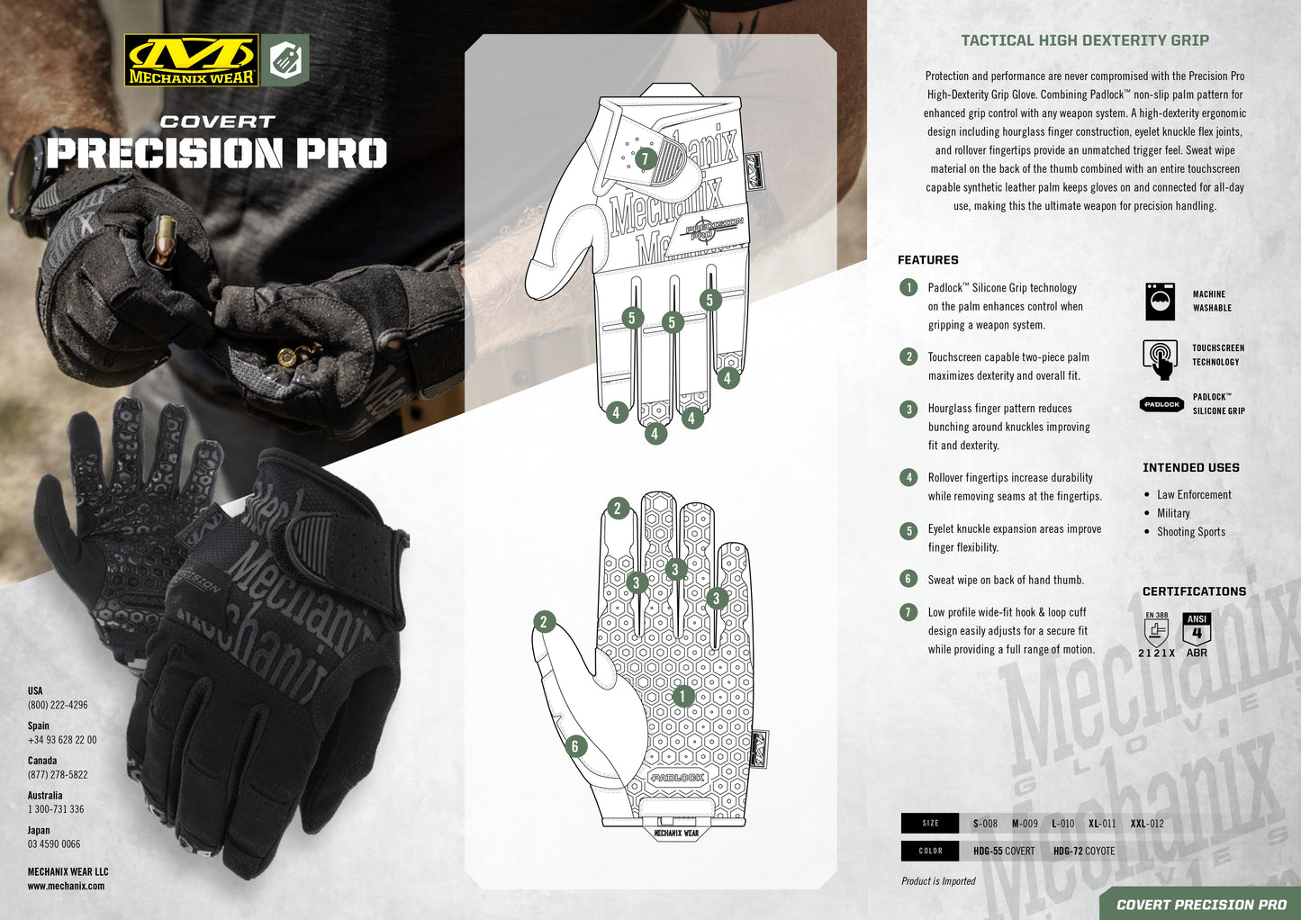 Mechanix Precision Pro High-Dexterity Grip Glove - Covert