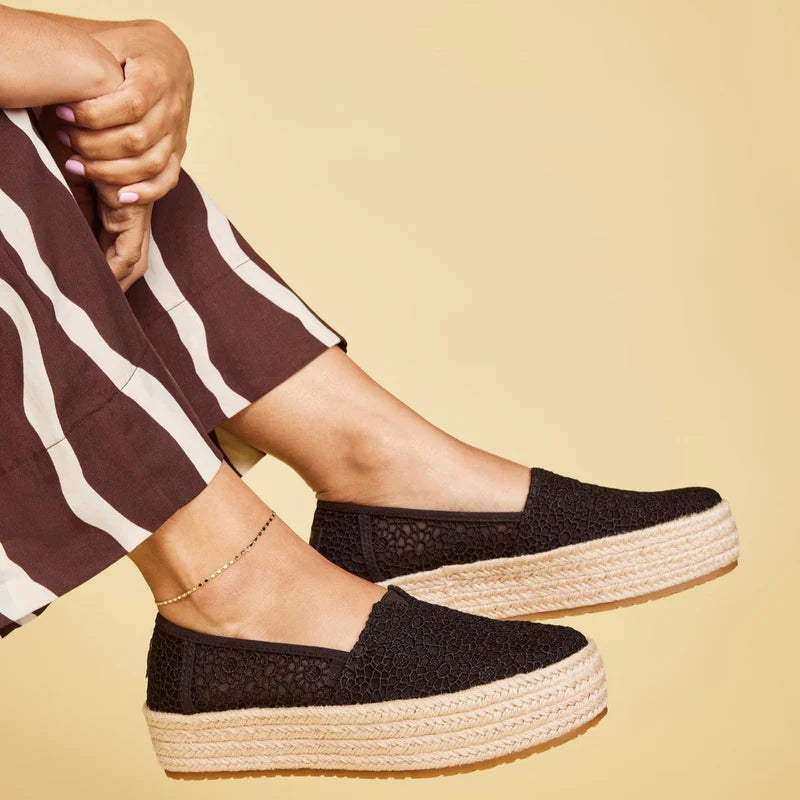 Toms Valencia Black Crochet