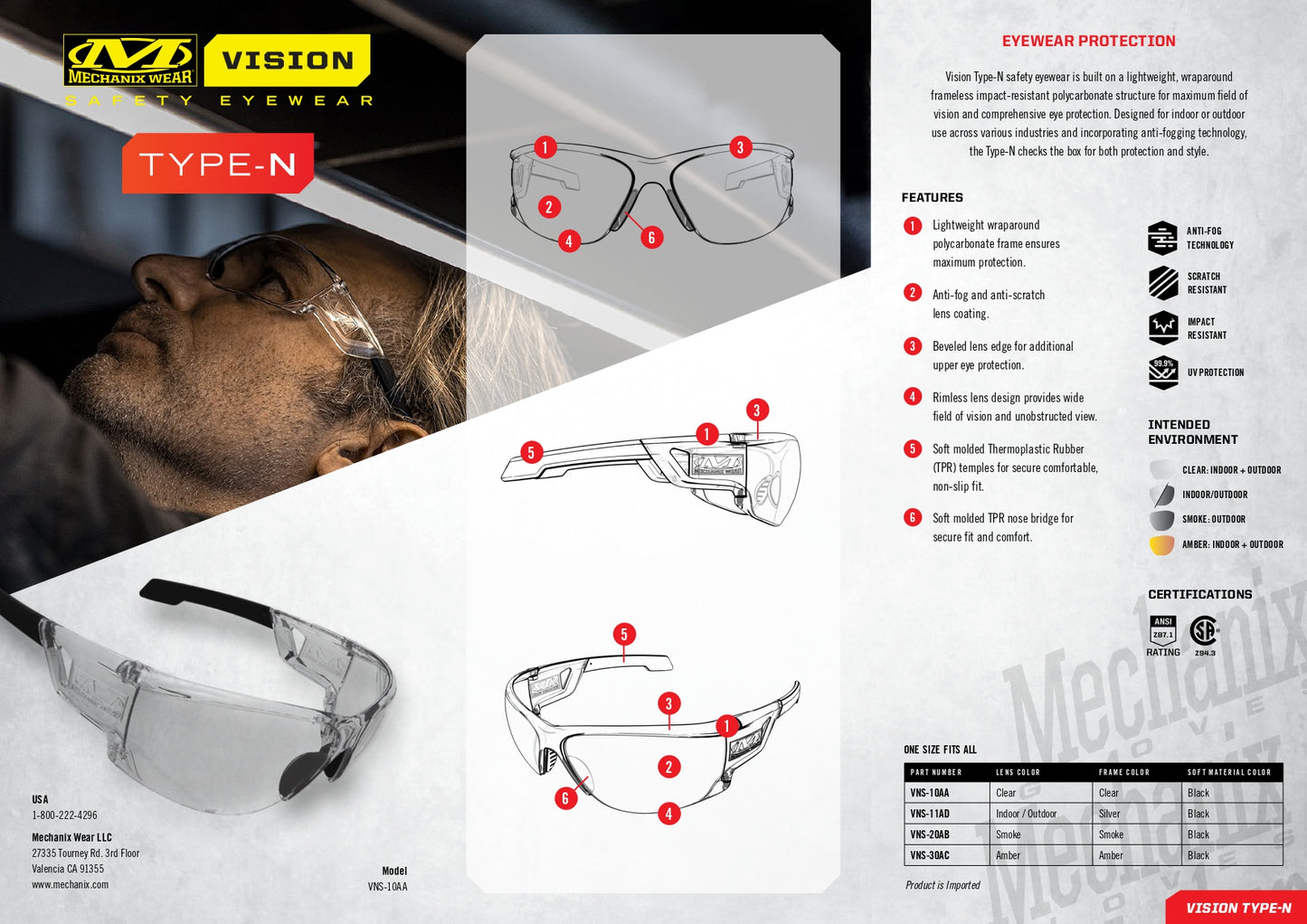 Mechanix Tactical Type-N | Amber Frame | Amber Lens