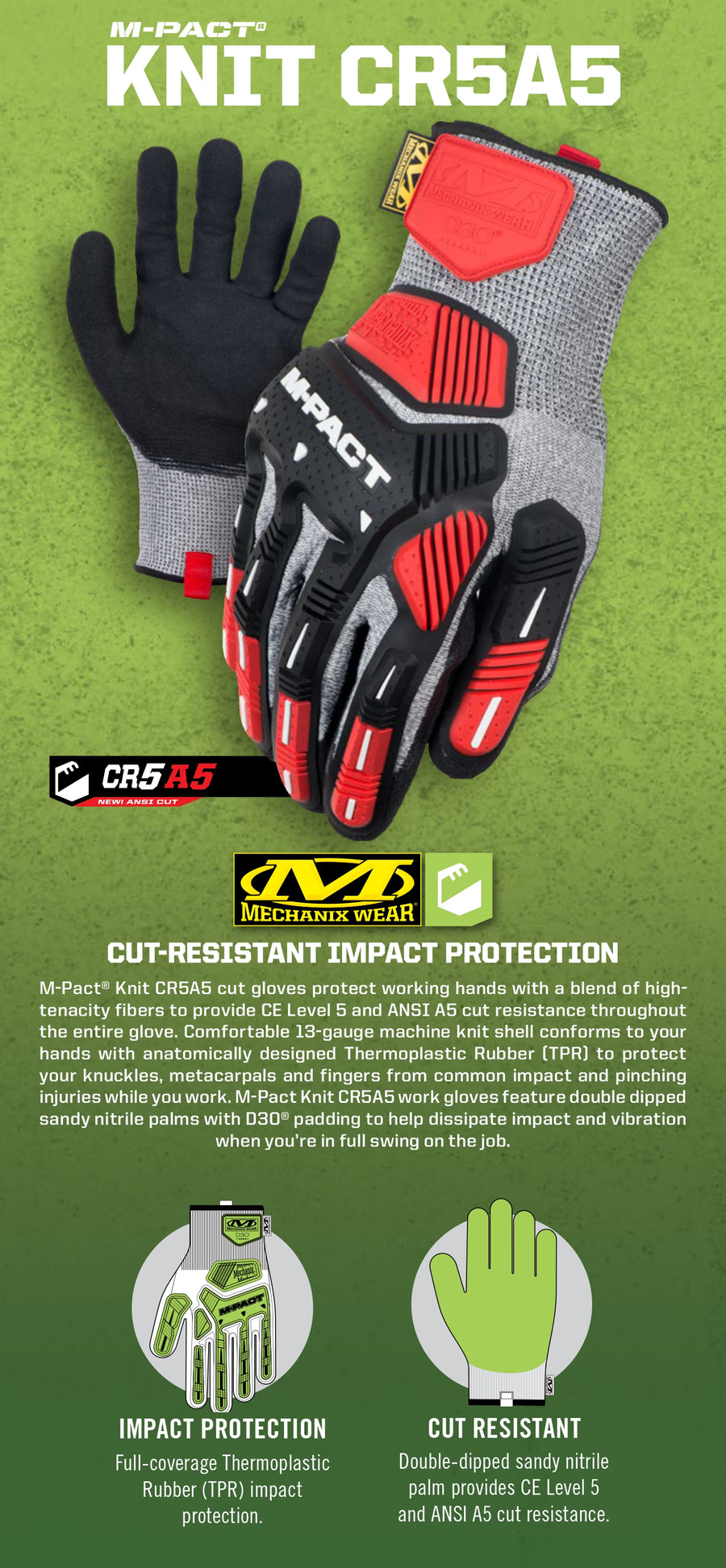 Mechanix M-Pact® Knit CR5A5