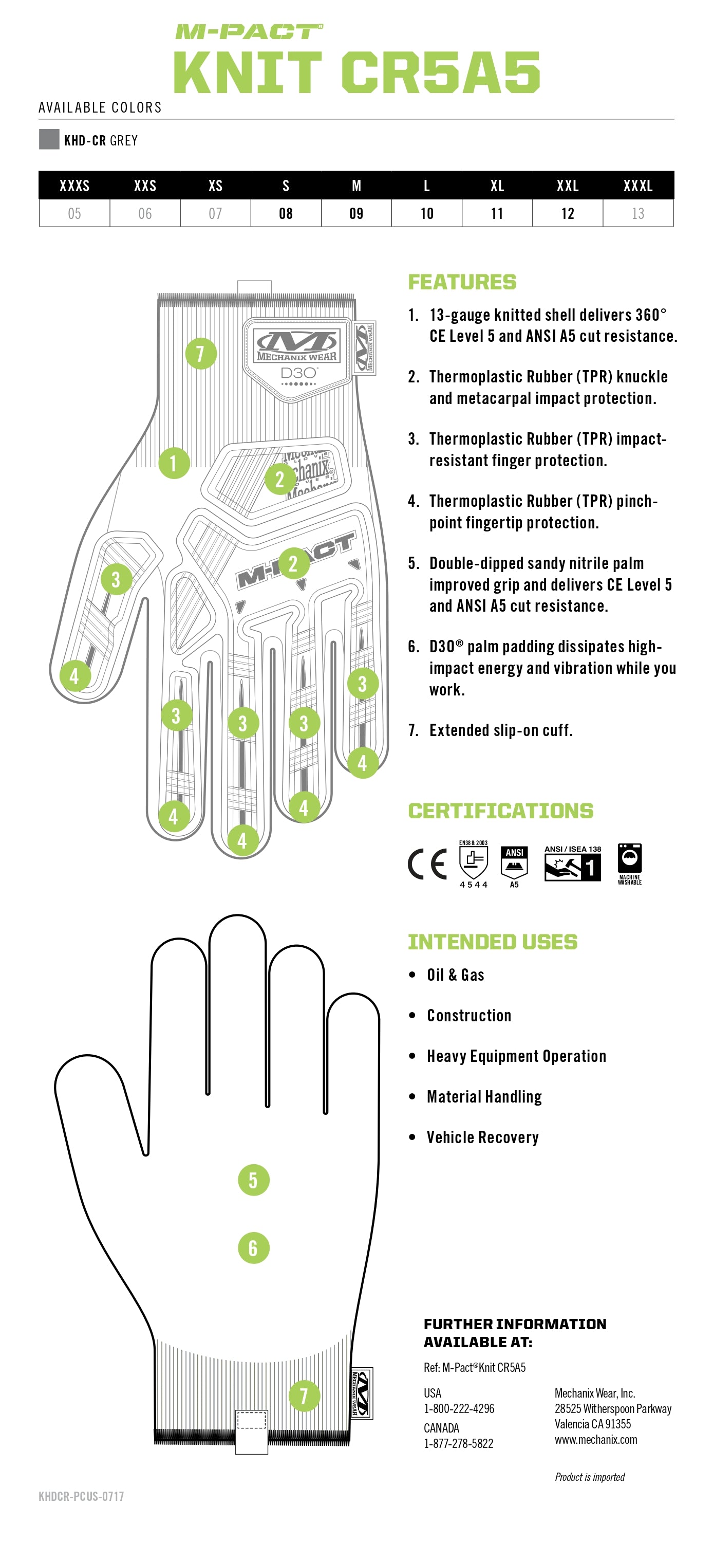 Mechanix M-Pact® Knit CR5A5