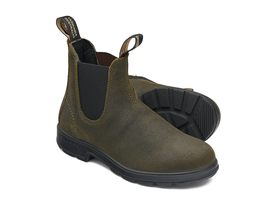 Blundstone Original Series 1615, Dark Olive Waxed Suede (Unisex)