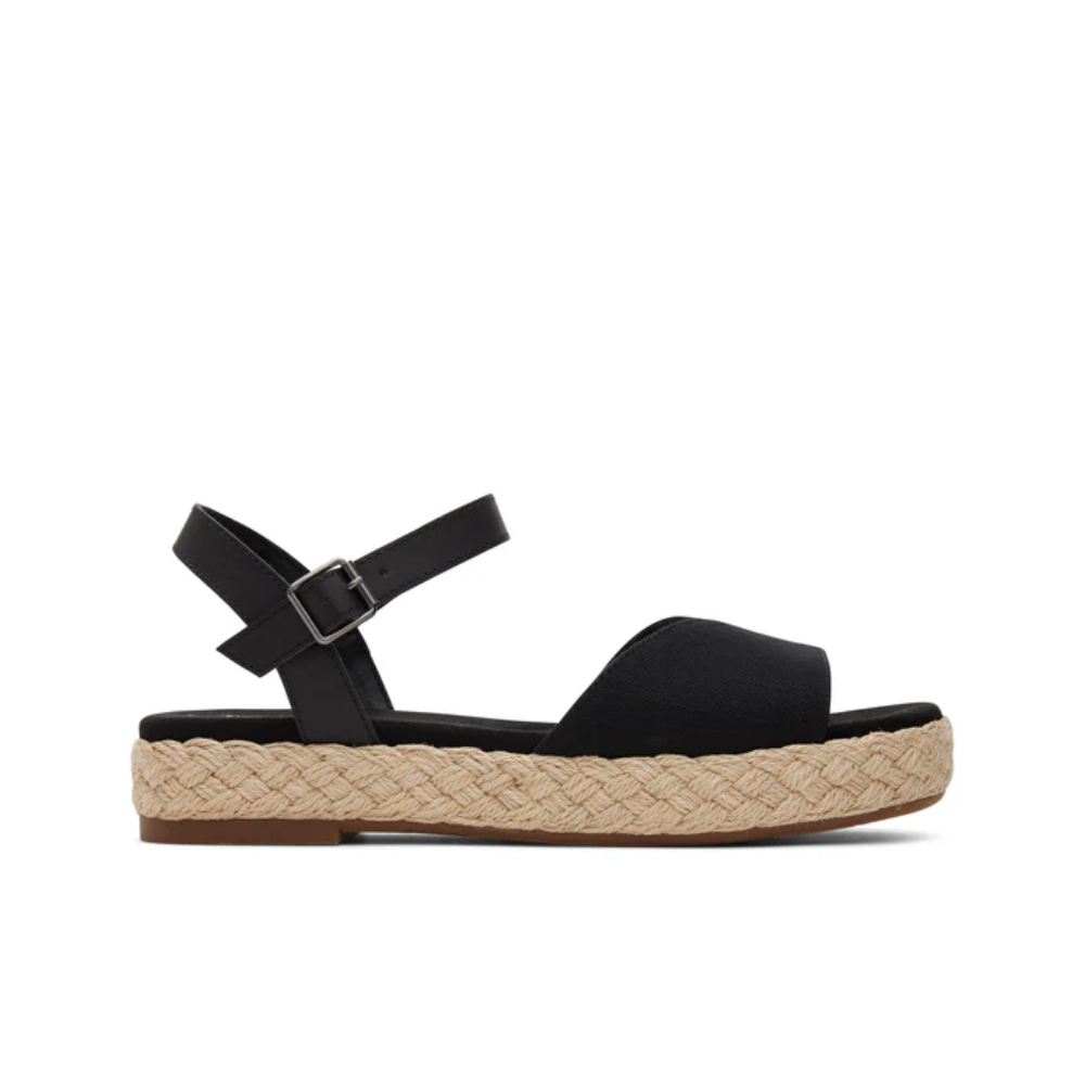 Toms Diana Black Slubby Woven Canvas