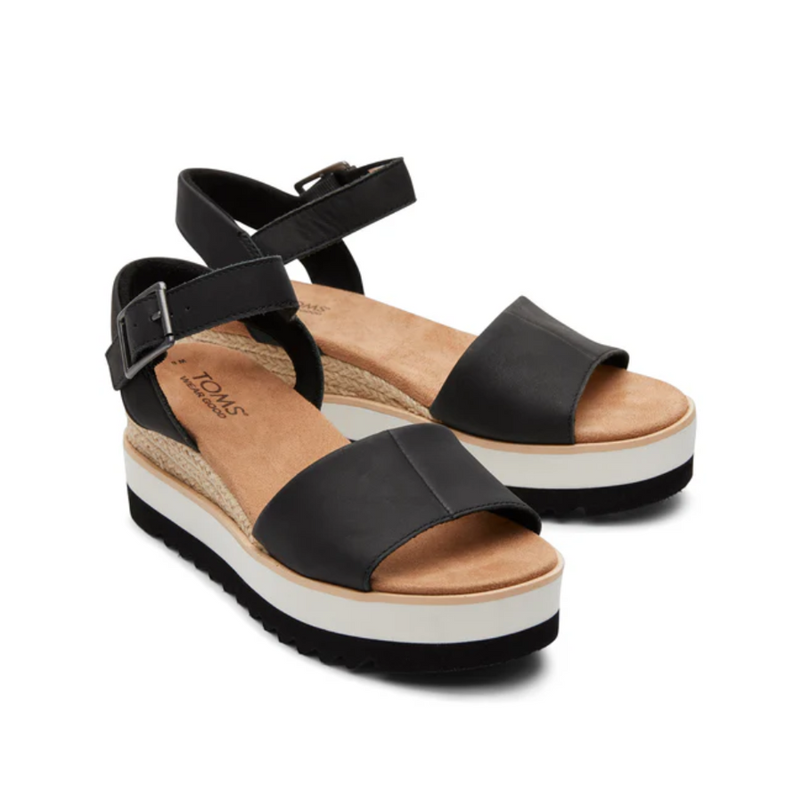 Toms Diana Black Leather (Dame)