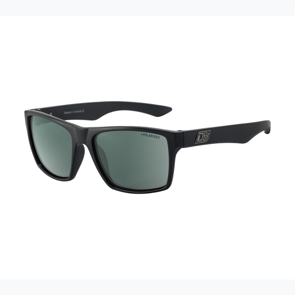 Dirty Dog Vendetta Satin Black Green Polarised