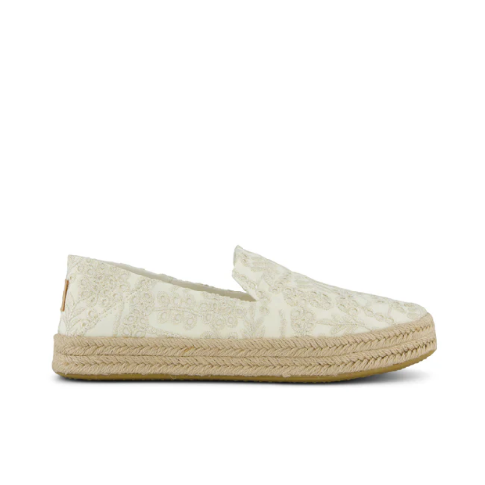 Toms Carolina Espadrille Egret Botanical Eyelet