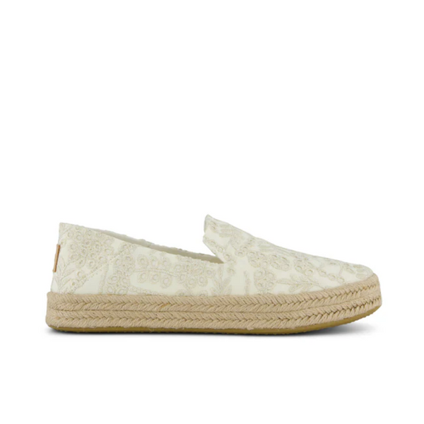Toms Carolina Espadrille Egret Botanical Eyelet (Dame)