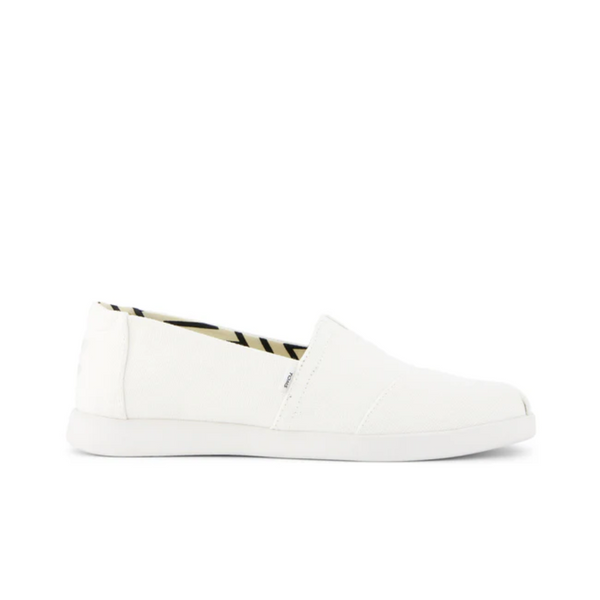 Toms Alpargata Plus White Recycled Cotton Canvas (Dame)