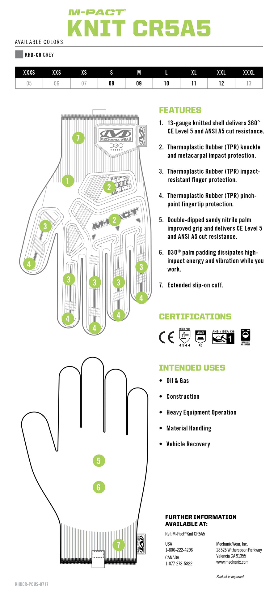 Mechanix M-Pact® Knit CR5A5