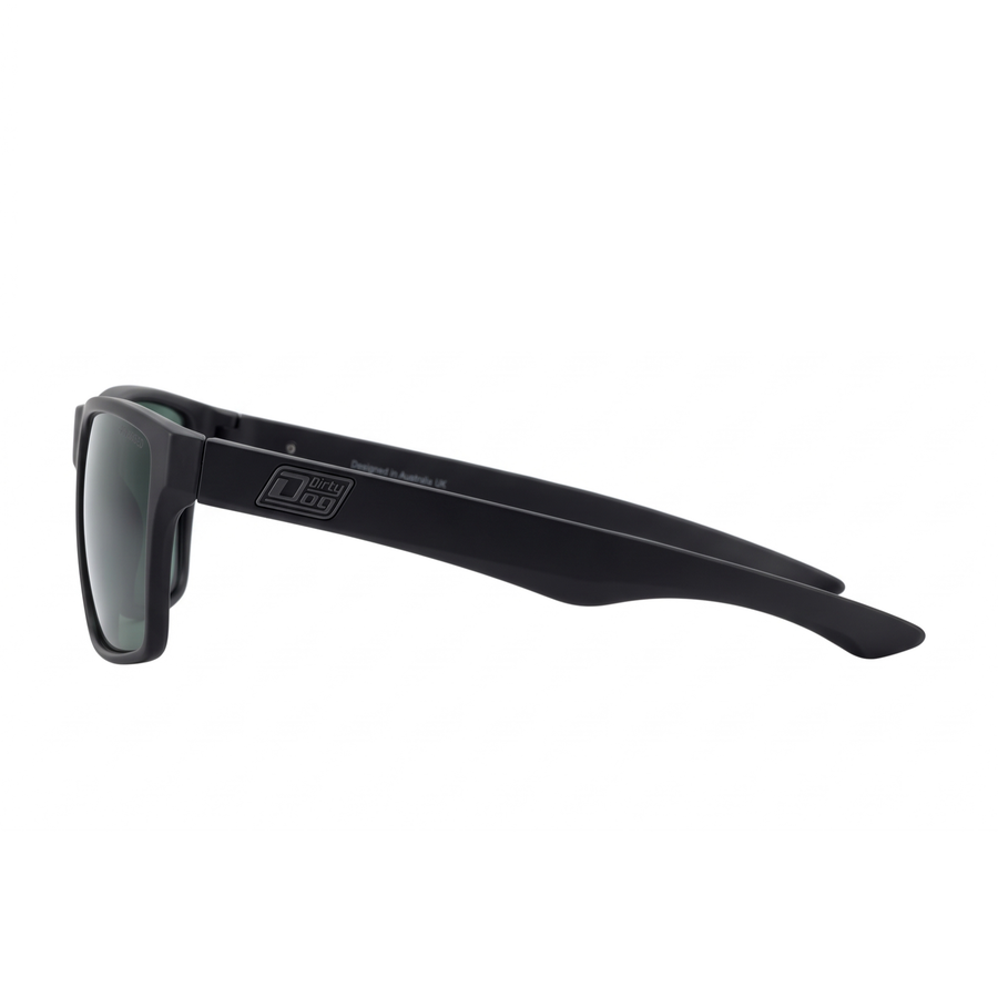 Dirty Dog Vendetta Satin Black Green Polarised